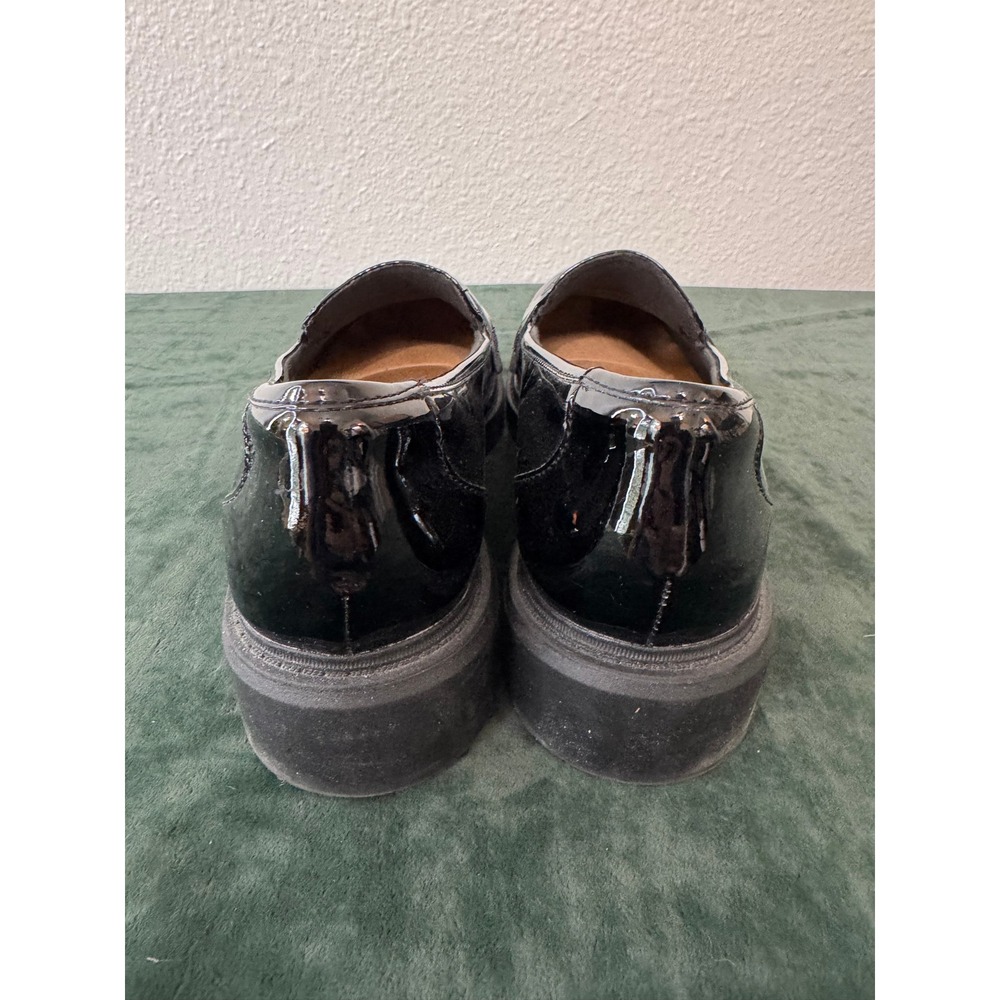 Clarks Loafers‎ Women 10 Black Patent Penny Loafer Lug Sole Academia Preppy - Picture 4 of 9